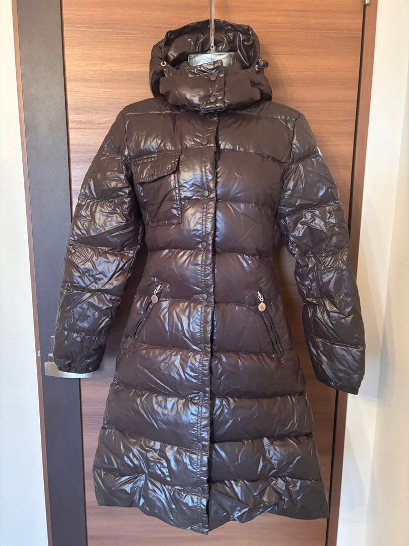 モンクレール　ダークブラウン ロングダウンジャケット