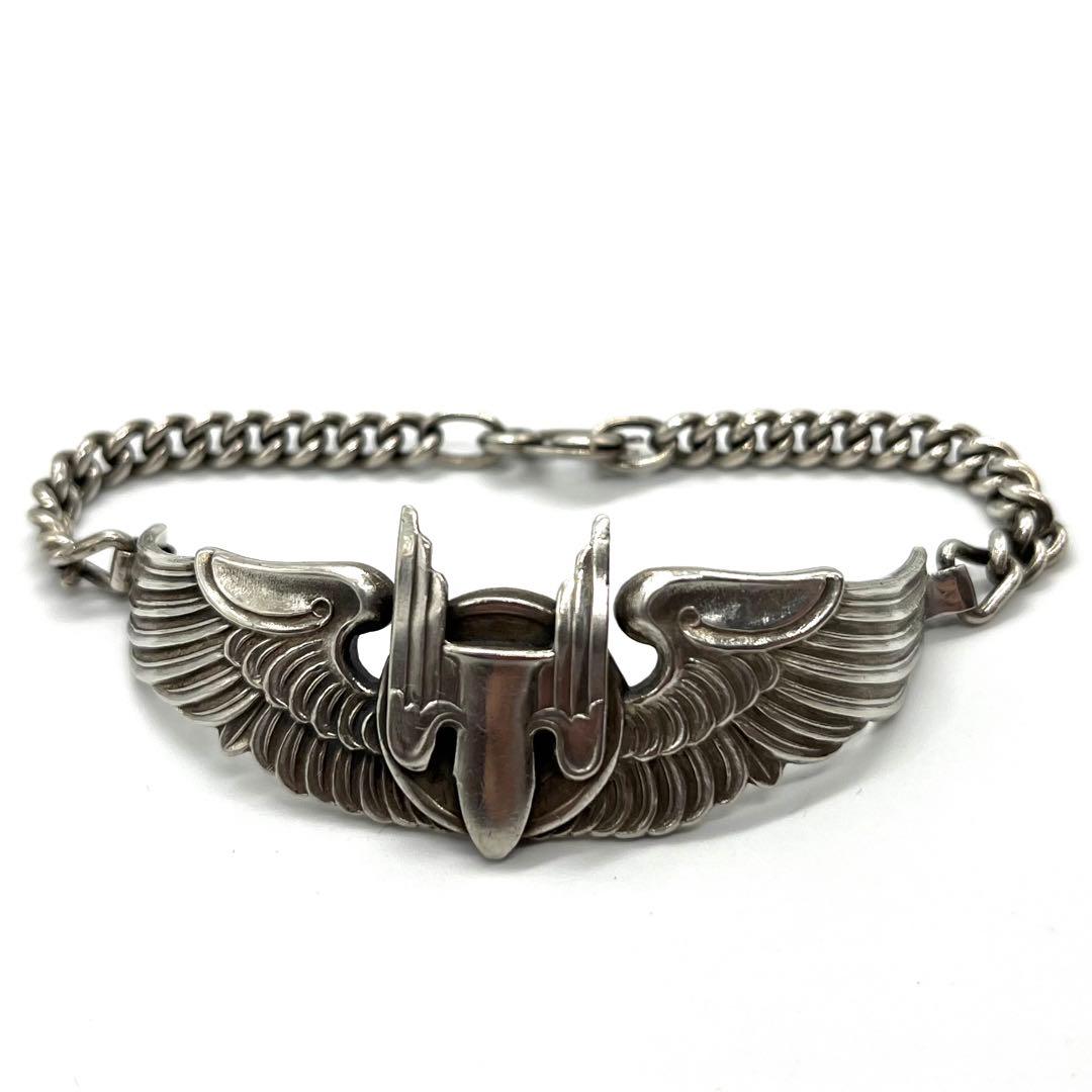 【ヴィンテージ】WWⅡ US ARMY 陸軍航空隊ミリタリーシルバーブレスレット