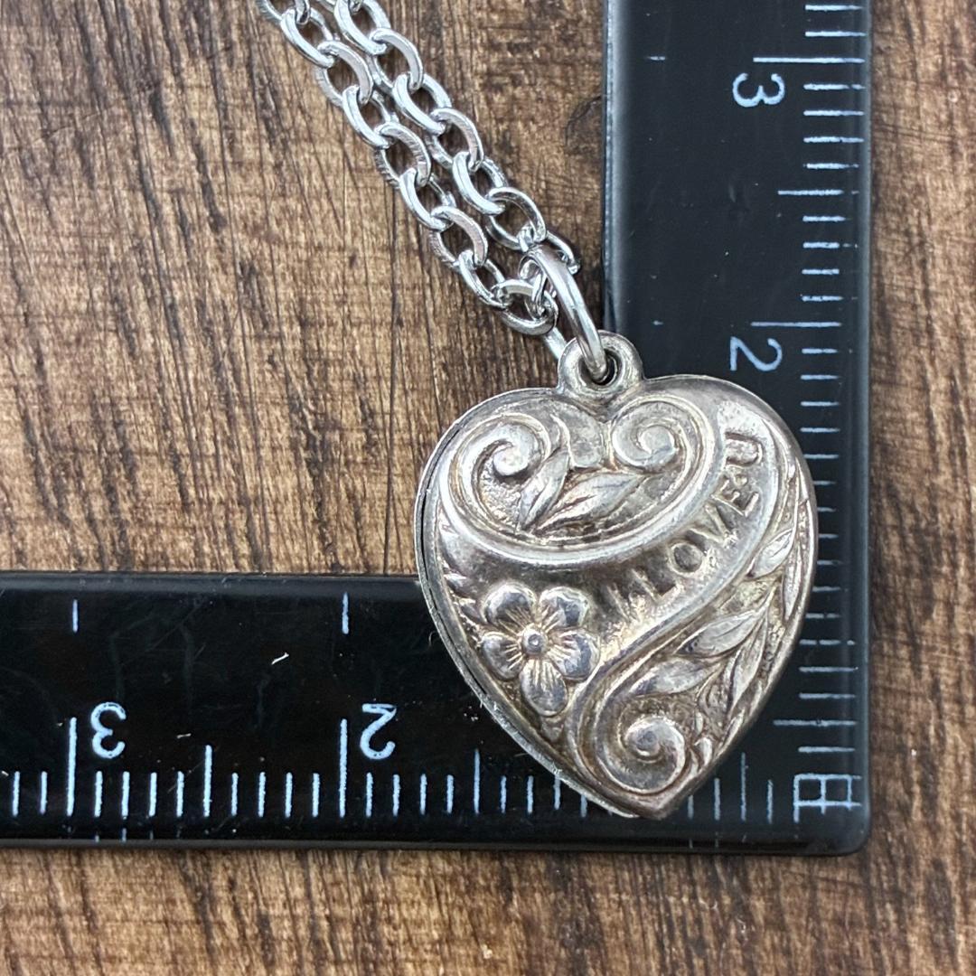 スウィートハートジュエリーI LOVE U勿忘草 シルバーヴィンテージネックレス