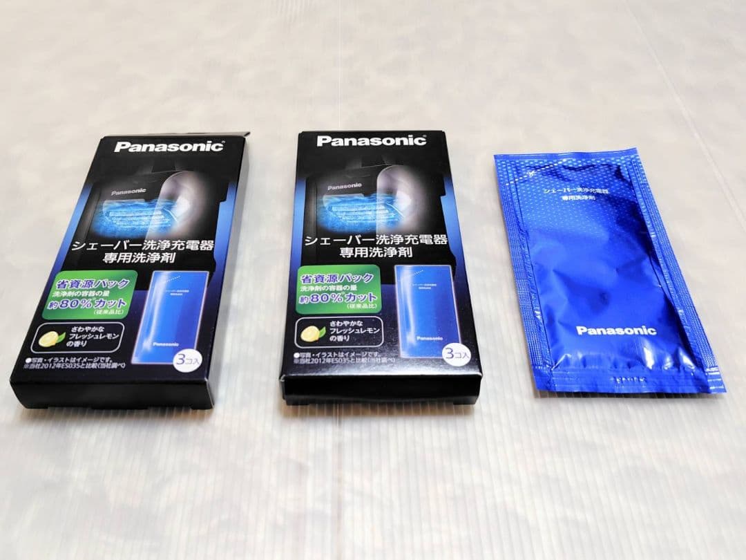 パナソニック 電気シェーバー3枚刃 自動洗浄器付 ES-L381W-N洗浄剤7個