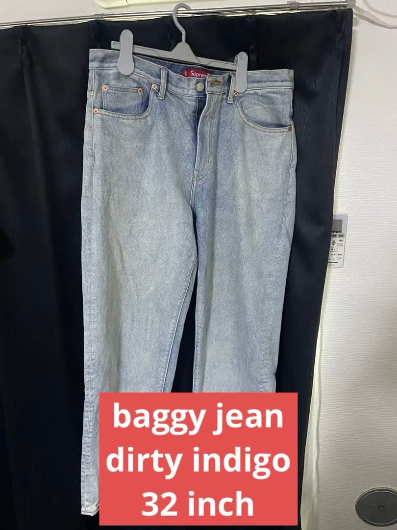 パンツ supreme baggy jean dirty indigo 32