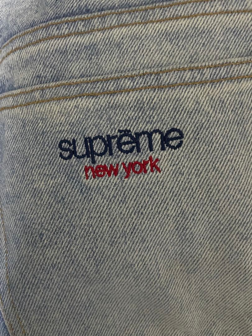 パンツ supreme baggy jean dirty indigo 32