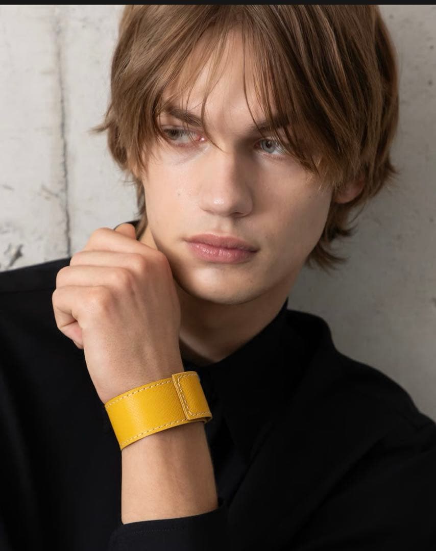 MB ULTIMATE FABRIC レザーブレスレット by アノネイ 黄色