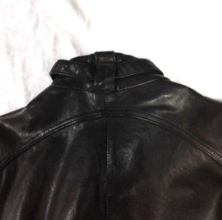 美品 キャサリン ハムネット ロンドン レザー 羊革 ジャケット ライダース 茶