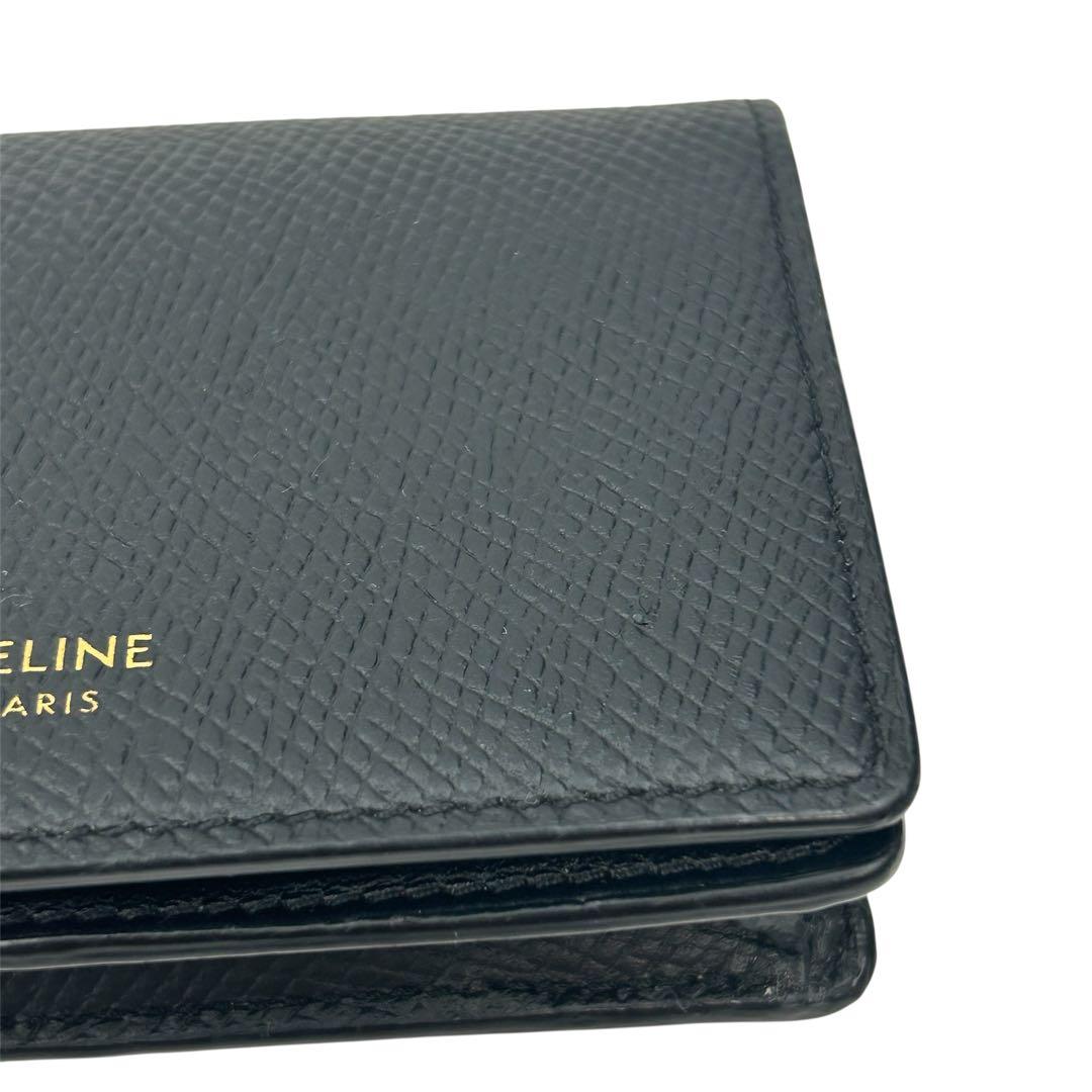 【美品】セリーヌ CELINE カードケース 名刺入れ レザー ブラック