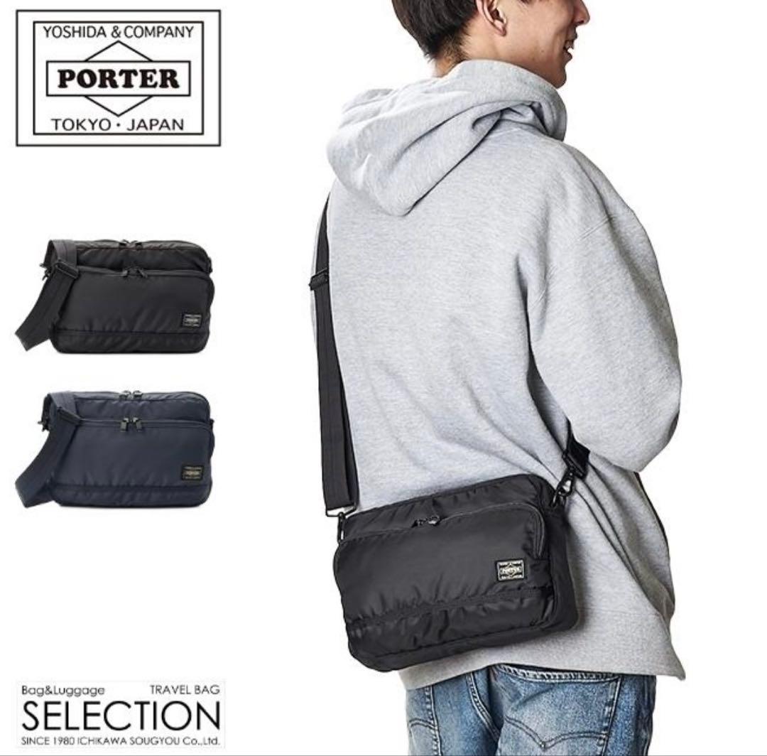 PORTER フラッシュ ボディバッグ ポシェットタイプ ブラック
