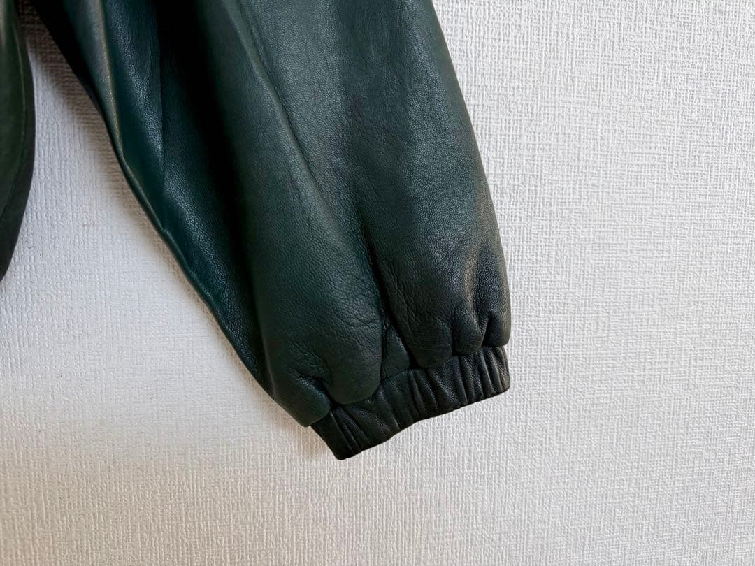 超スペシャル ポニー無 90s ラルフローレン レザー ジャケット L グリーン