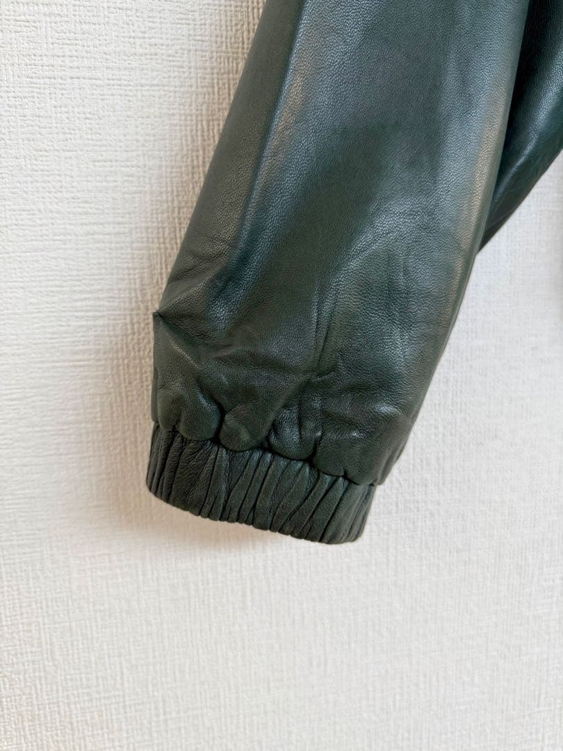 超スペシャル ポニー無 90s ラルフローレン レザー ジャケット L グリーン