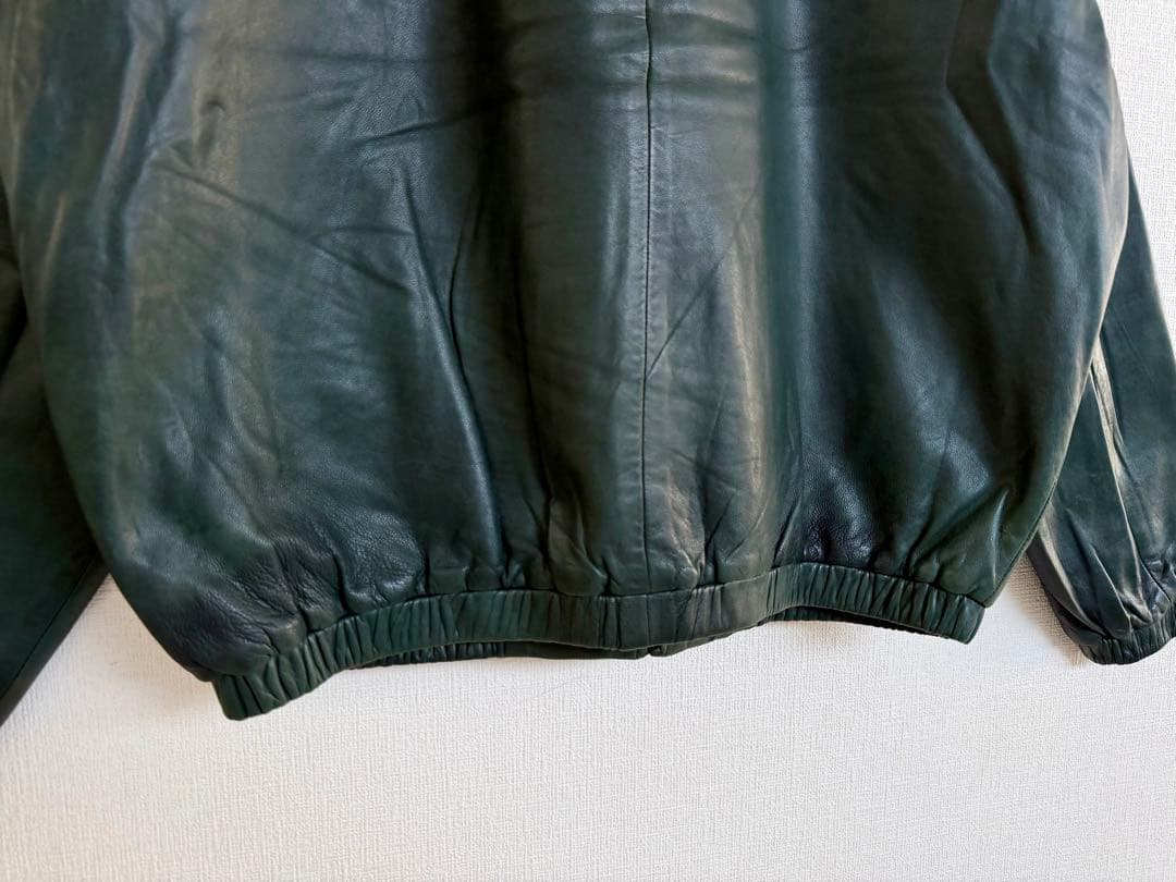 超スペシャル ポニー無 90s ラルフローレン レザー ジャケット L グリーン