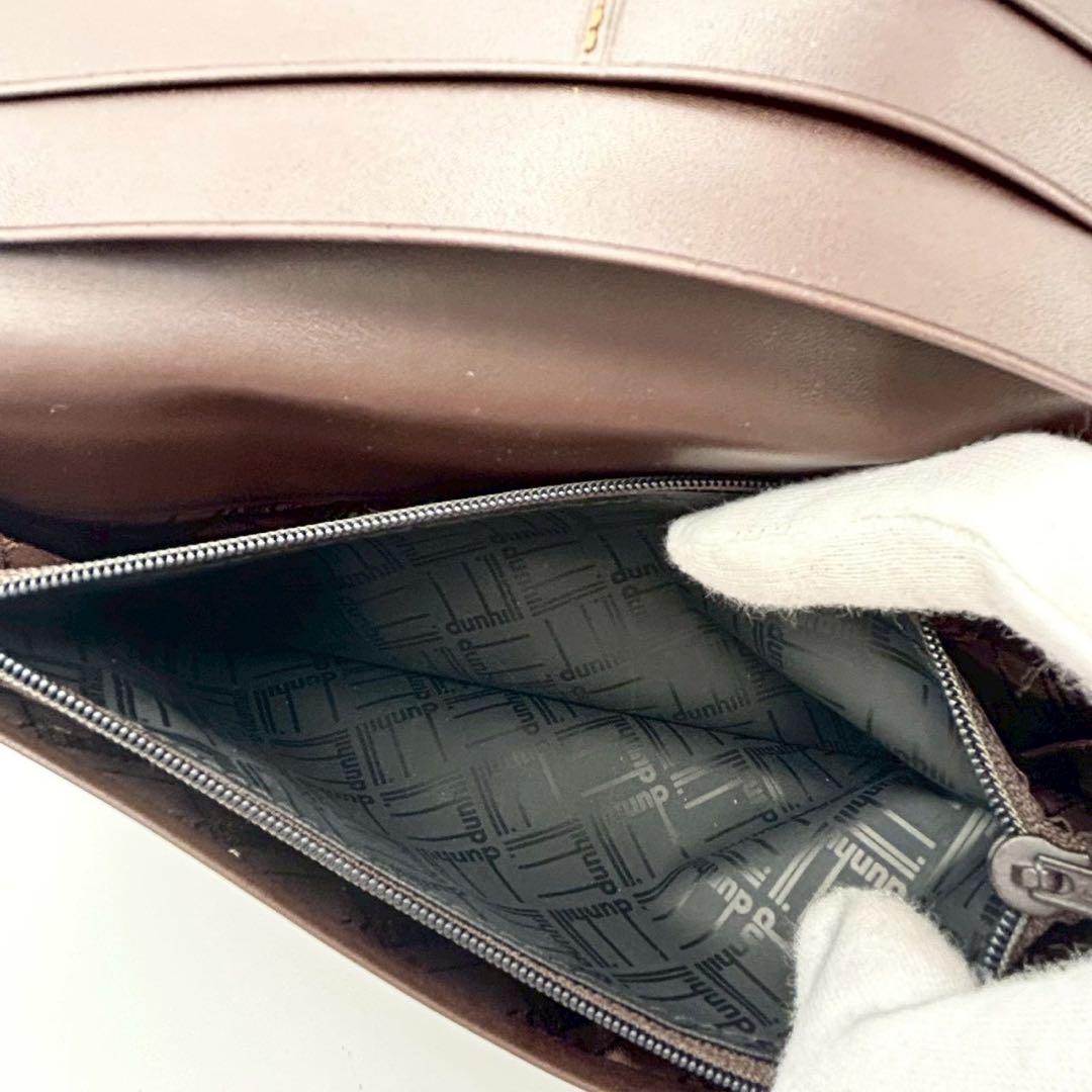 【超美品】dunhill ダンヒル 長財布 二つ折り 小銭入れレザー 茶色