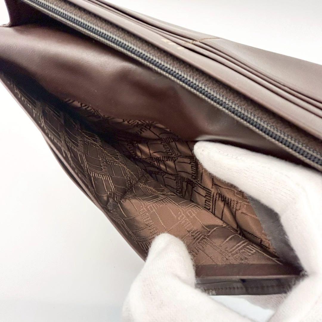 【超美品】dunhill ダンヒル 長財布 二つ折り 小銭入れレザー 茶色