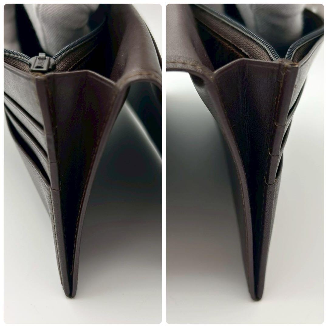 【超美品】dunhill ダンヒル 長財布 二つ折り 小銭入れレザー 茶色