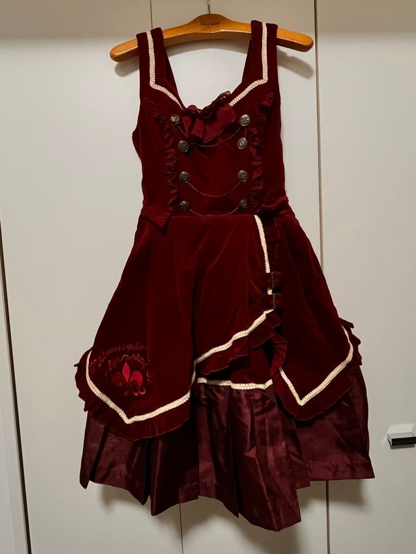 メタモルフォーゼタンドゥユフィーユの別珍アルヴェルタジャンパースカートパニエ付き