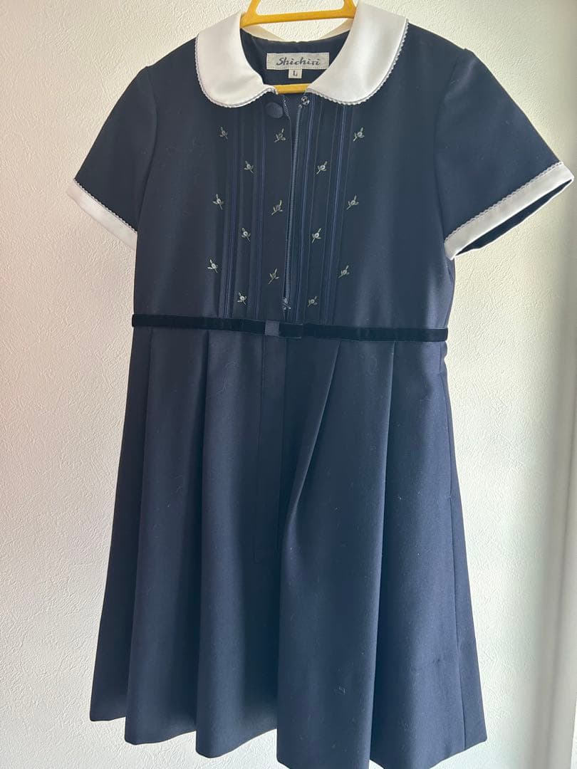 yappi 七里ネイビー 半袖ワンピース 120