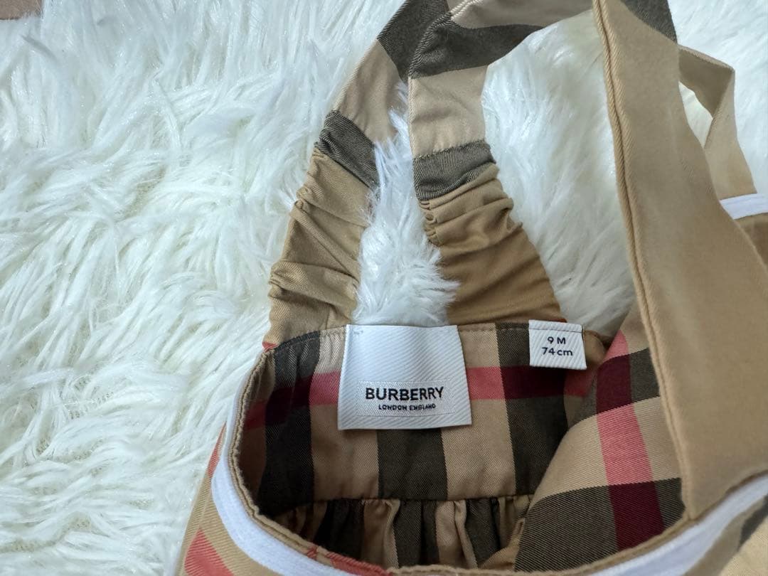 【箱付き】 バーバリーベビー　74㎝　9M チェックコットンドレス/ワンピース