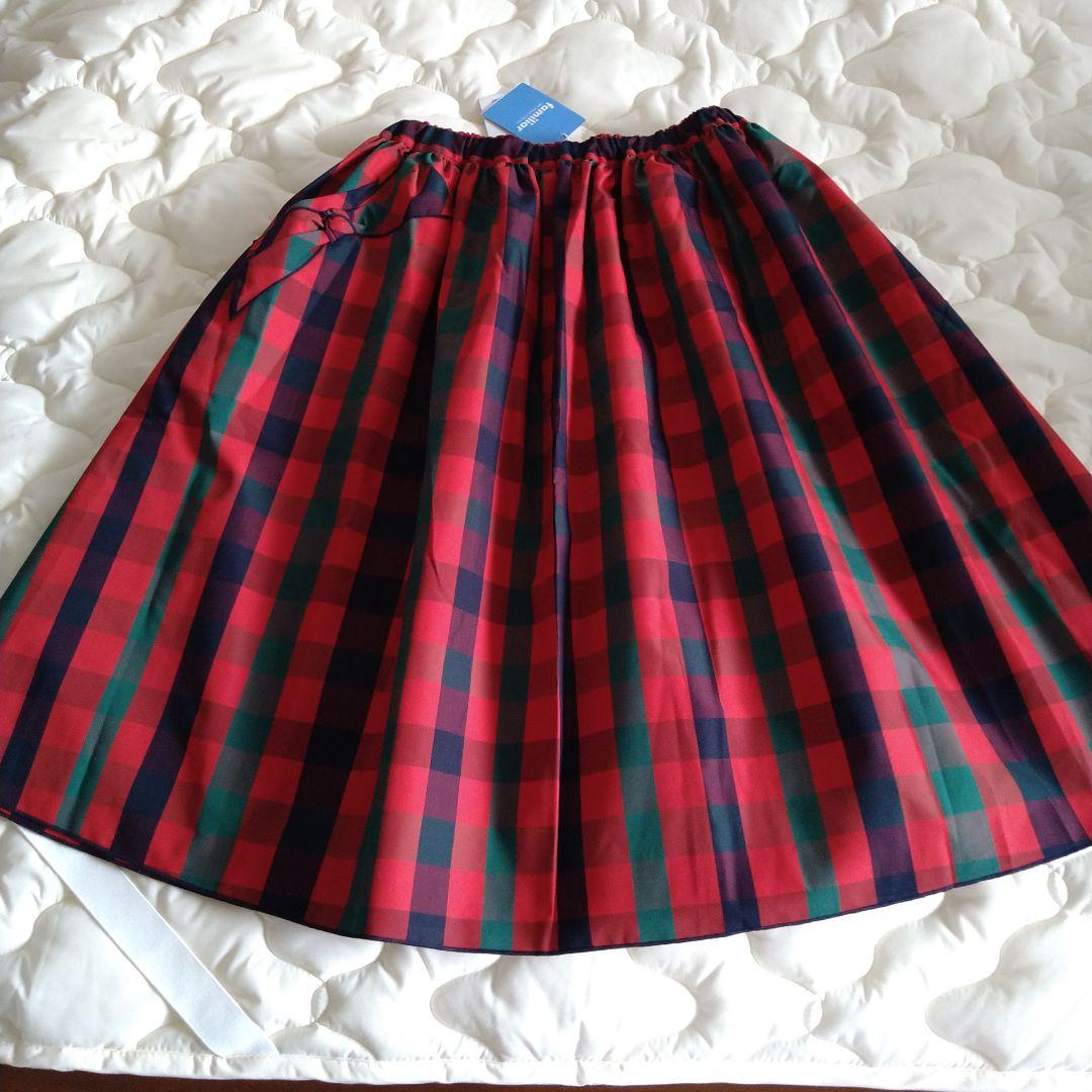 familiar チェックスカート　160 新品　ファミリアチェック　赤