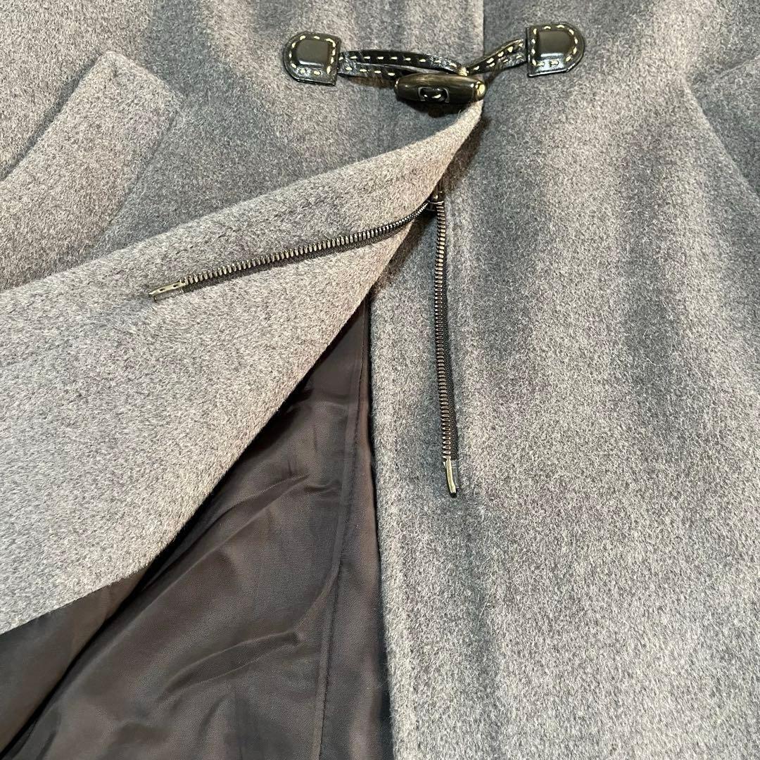 MODIFY アンゴラ混　ダッフル　ロングコート　フォックスファー　本革トグル