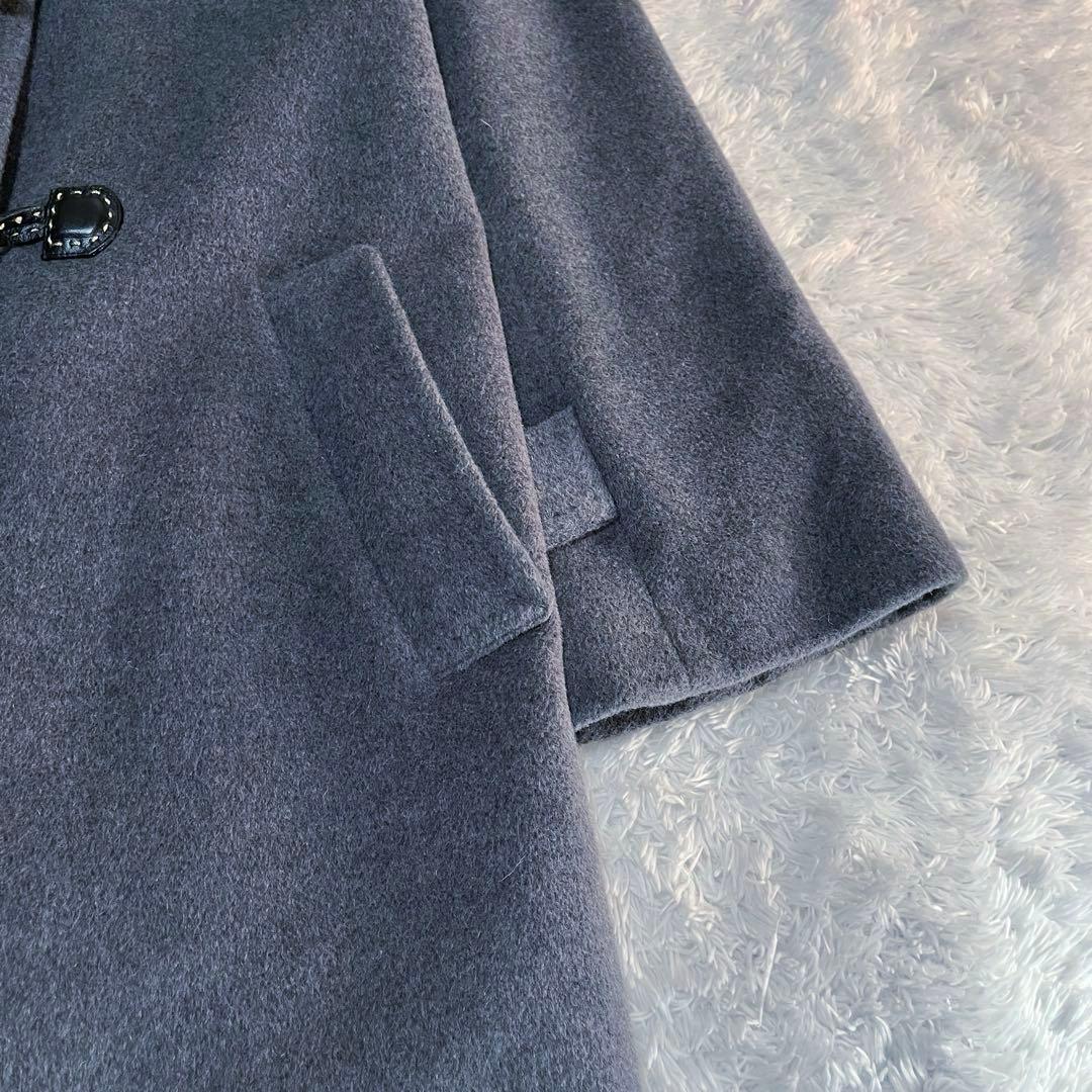 MODIFY アンゴラ混　ダッフル　ロングコート　フォックスファー　本革トグル