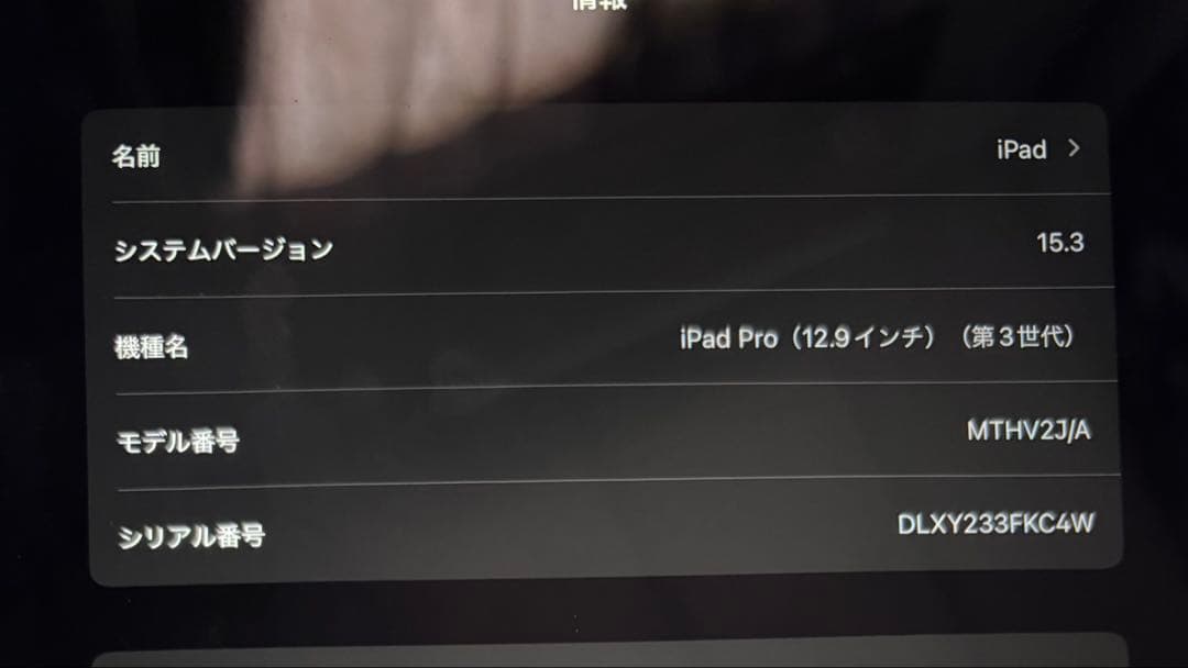 Apple iPad Pro (12.9インチ) 第3世代 256GB