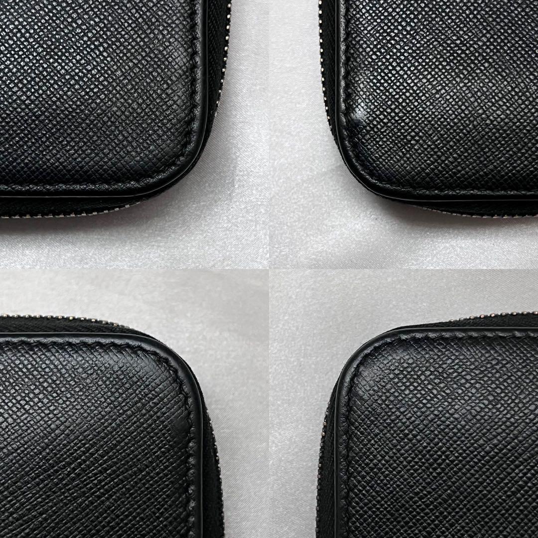 ◇箱付き極美品◇プラダ　サフィアーノレザー長財布　ロゴ金具　ブラック