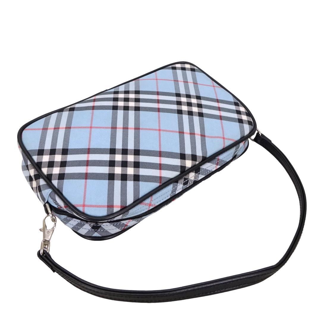 本物 未使用 ■バーバリー■ブルー ノバチェック アクセサリーポーチ アクセポ