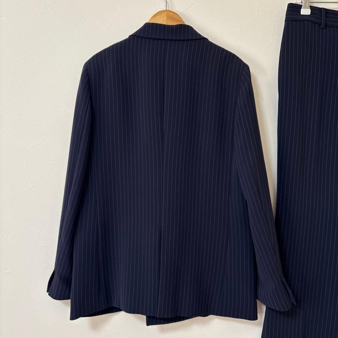 PLST トリアセブレンド　パンツスーツ　ネイビー