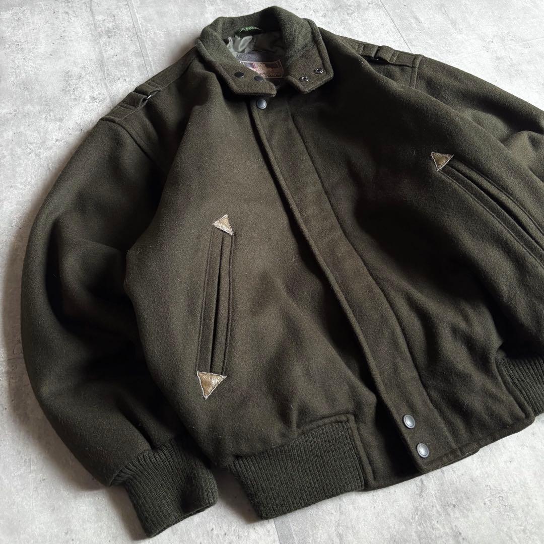 【90s vintage】スイングトップ　ブルゾン　ウール×レーヨン　短丈　肉厚