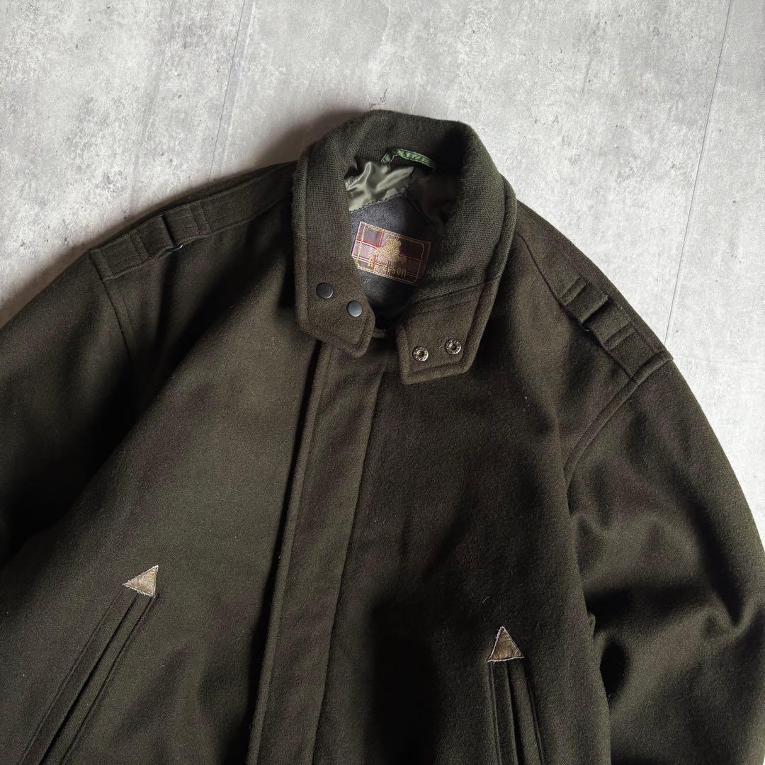 【90s vintage】スイングトップ　ブルゾン　ウール×レーヨン　短丈　肉厚