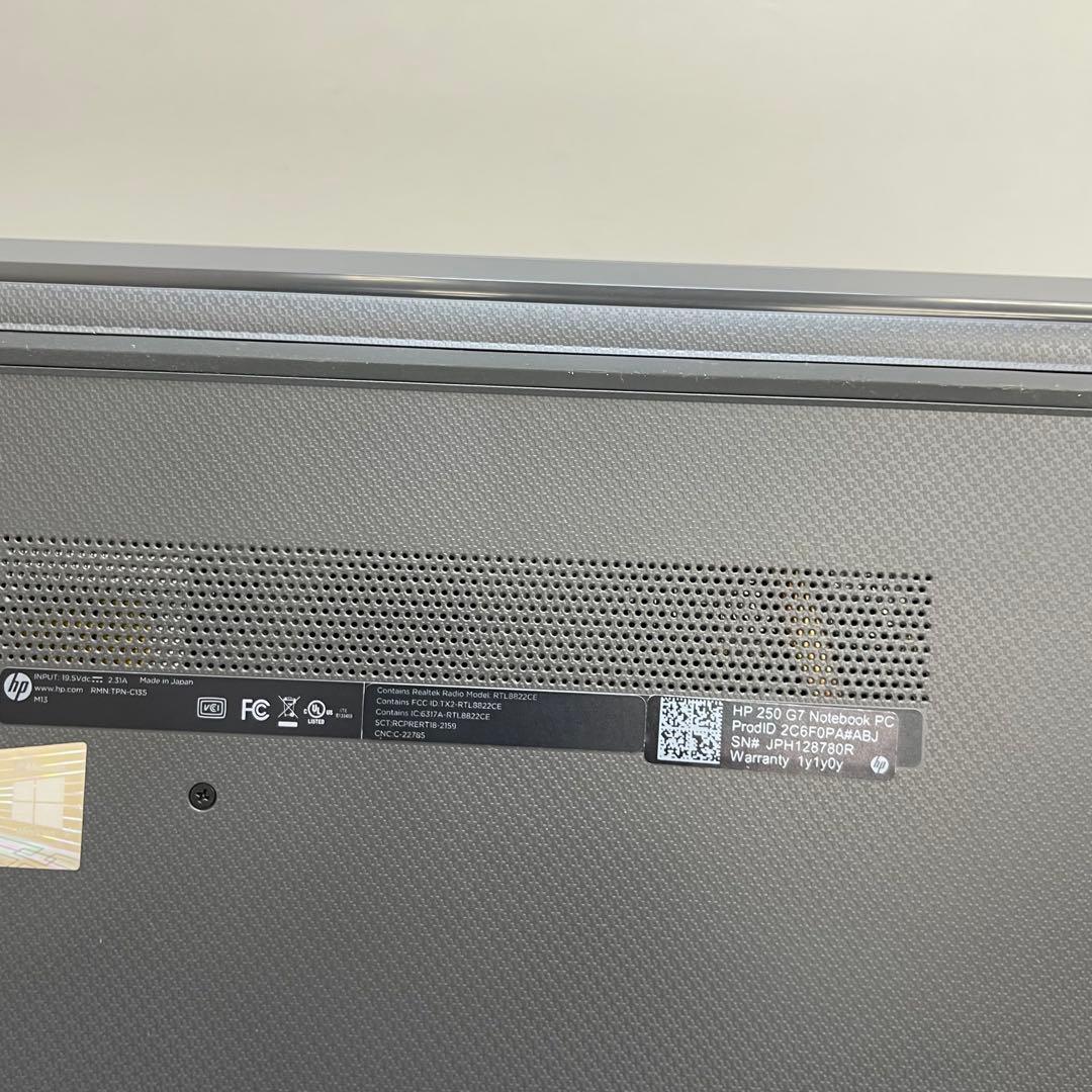 Windowsノート本体 HP 250 G7 Notebook i3-1005G1 8GB SSD256