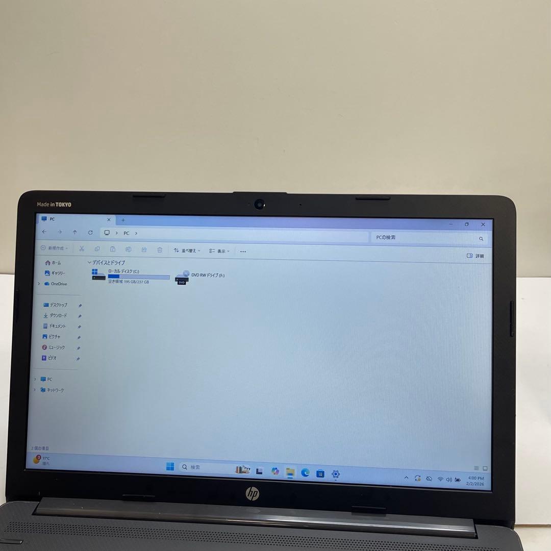 Windowsノート本体 HP 250 G7 Notebook i3-1005G1 8GB SSD256
