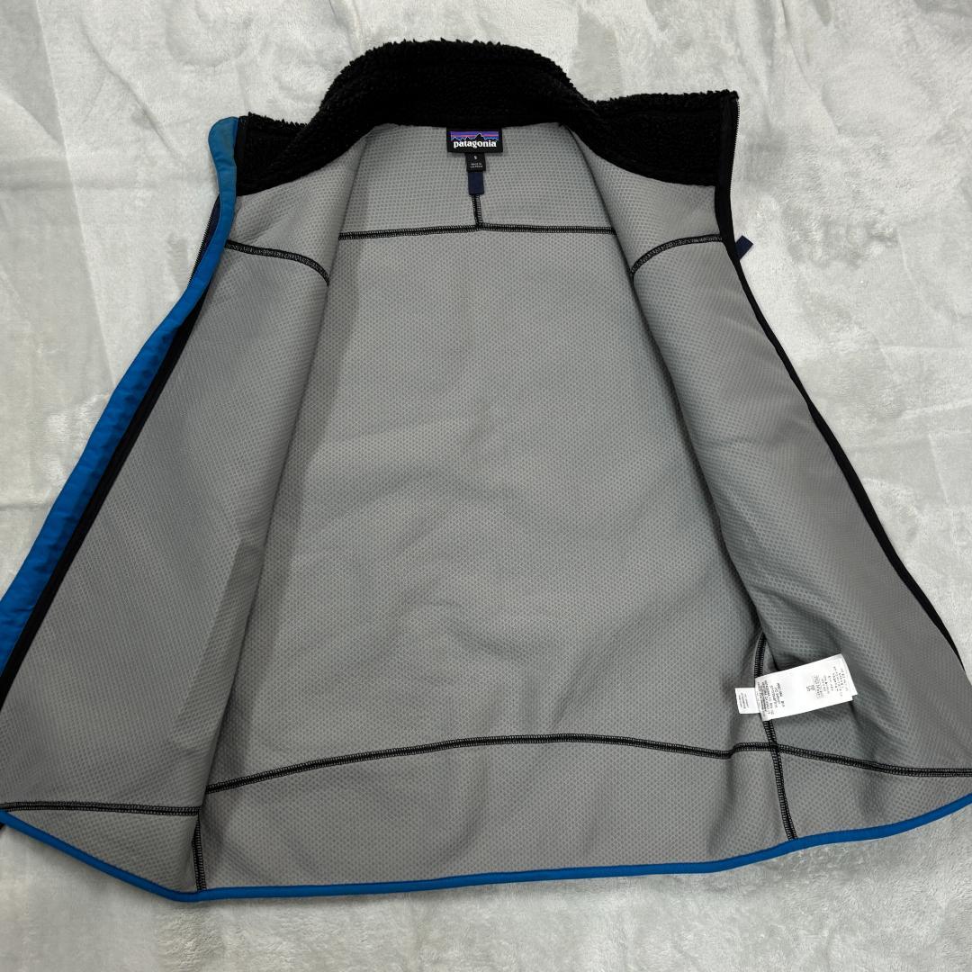 美品 パタゴニア クラシックレトロXベスト サイズS メンズ ブラック×ブルー