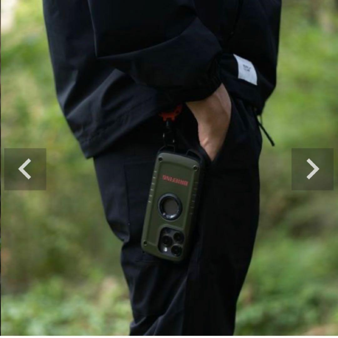 【新品】BRIEFING × ROOT CO スマホケース　カーキ色