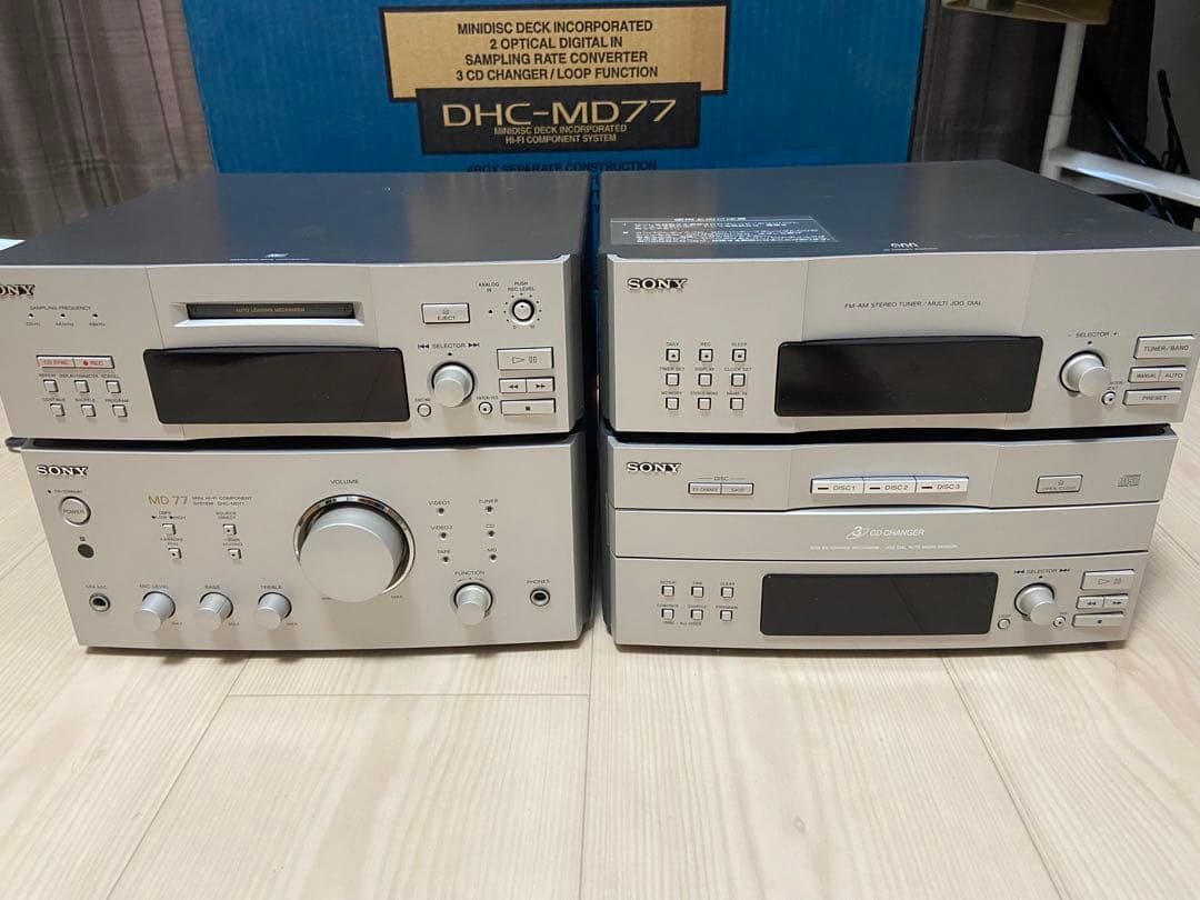 ①SONY MDコンポ　DHC-MD77 ジャンク品 ②スピーカーあります