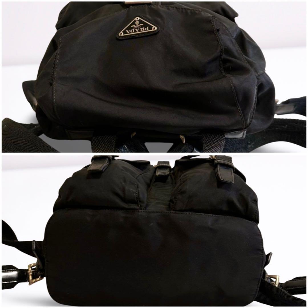 【正規品】プラダ PRADA ナイロン ミニリュック 黒 三角ロゴ カード付き