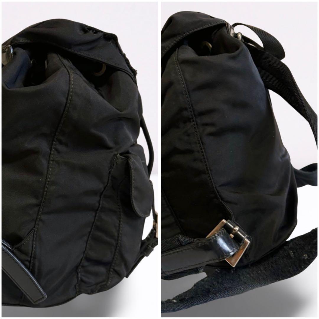 【正規品】プラダ PRADA ナイロン ミニリュック 黒 三角ロゴ カード付き