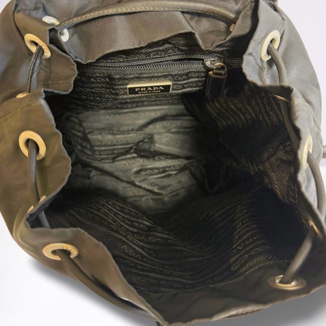 【正規品】プラダ PRADA ナイロン ミニリュック 黒 三角ロゴ カード付き