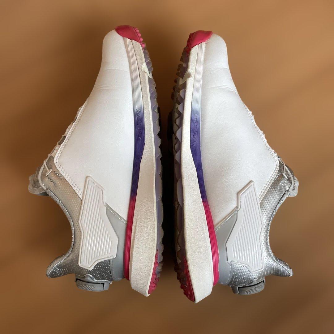 FJ ゴルフシューズ シルバー/パープル/レッド　24cm