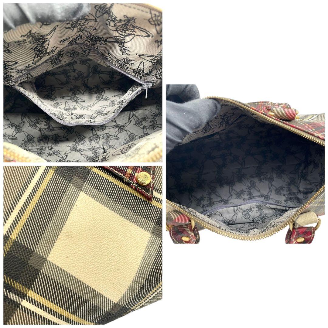 ヴィヴィアンウエストウッド　ハンドバッグ　タータンチェック　ミニボストン　F