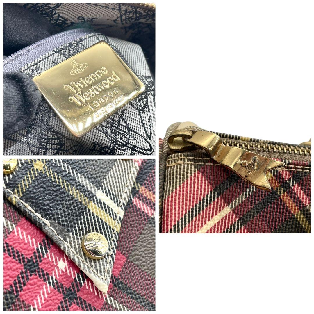 ヴィヴィアンウエストウッド　ハンドバッグ　タータンチェック　ミニボストン　F