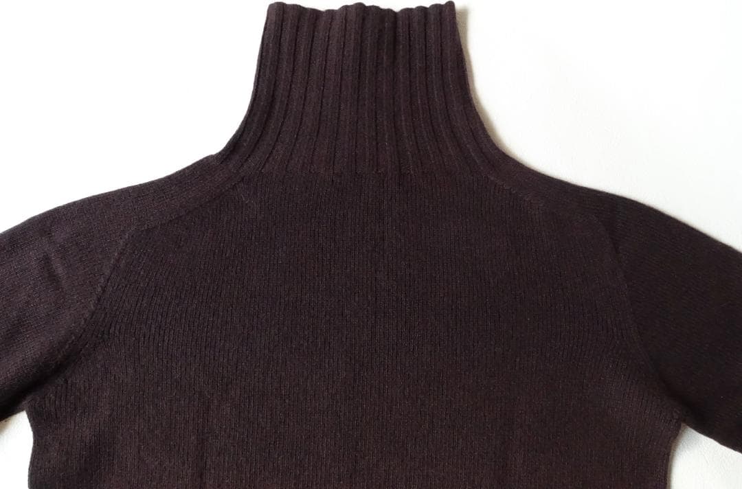 美品マーガレットハウエル☆スコットランド製カシミヤ100％ロールネックニット2茶