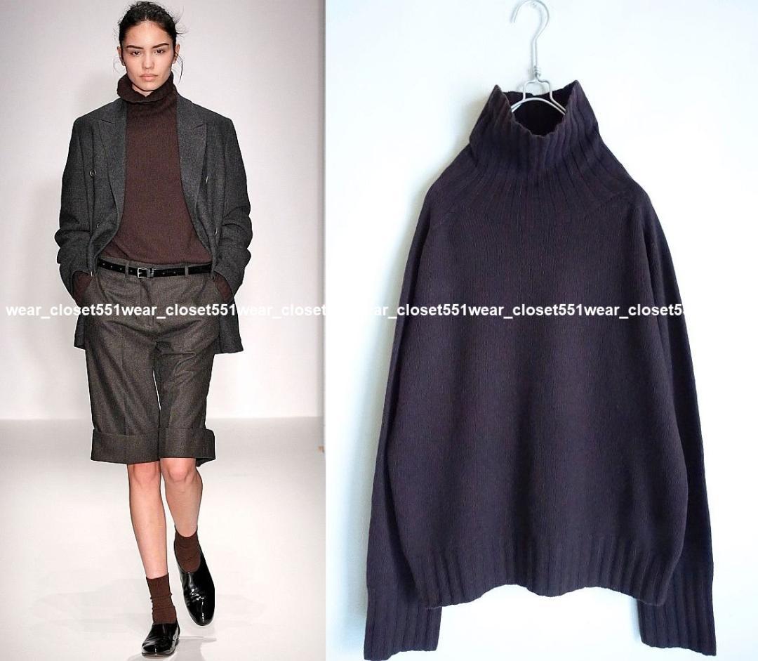 美品マーガレットハウエル☆スコットランド製カシミヤ100％ロールネックニット2茶