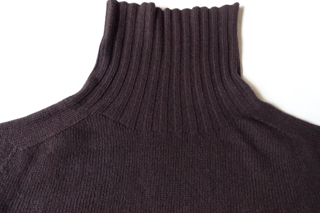 美品マーガレットハウエル☆スコットランド製カシミヤ100％ロールネックニット2茶