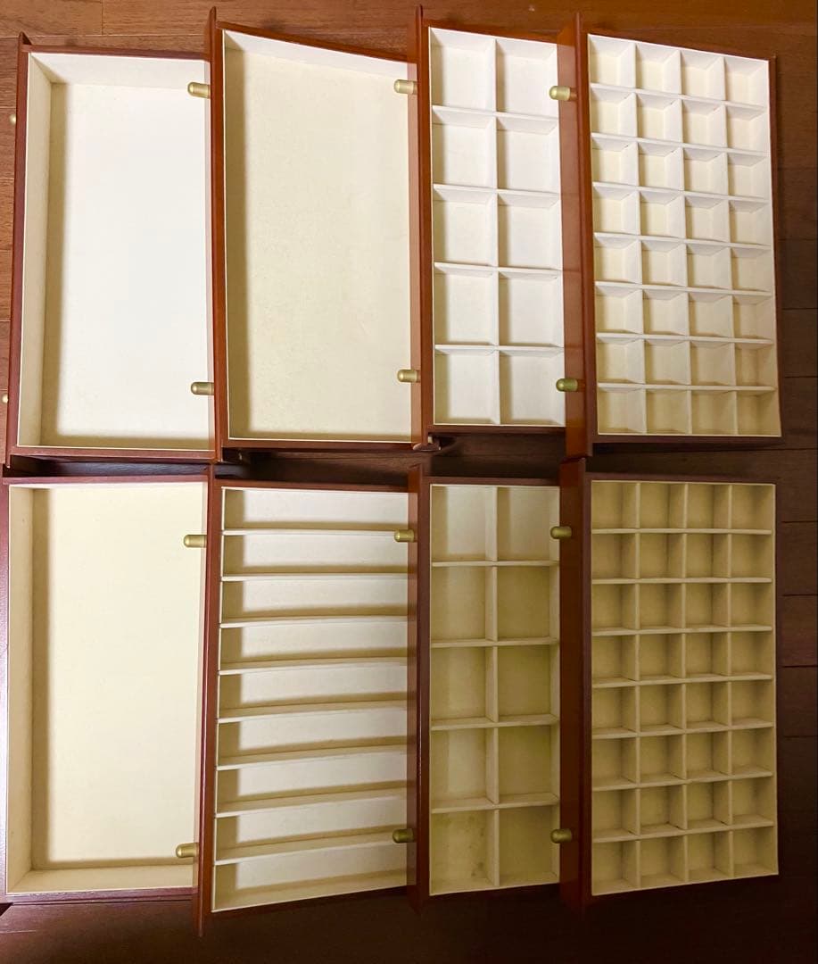 木製ジュエリーボックス 8段引き出し ミラー付き