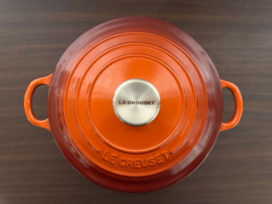 【箱あり】LE CREUSET 両手鍋 オレンジ 20cm