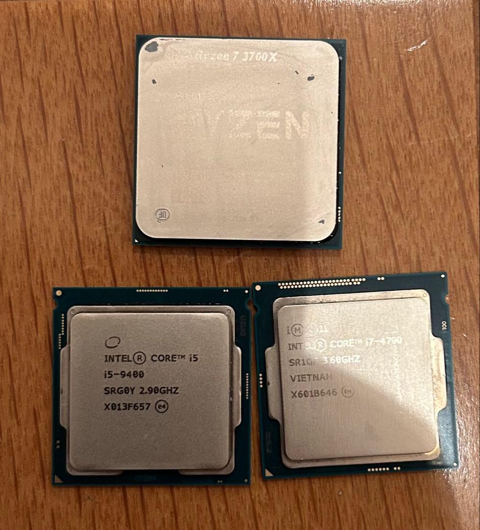 core i5-9400、i 7-4790。AMD Ryzen 7 3700X