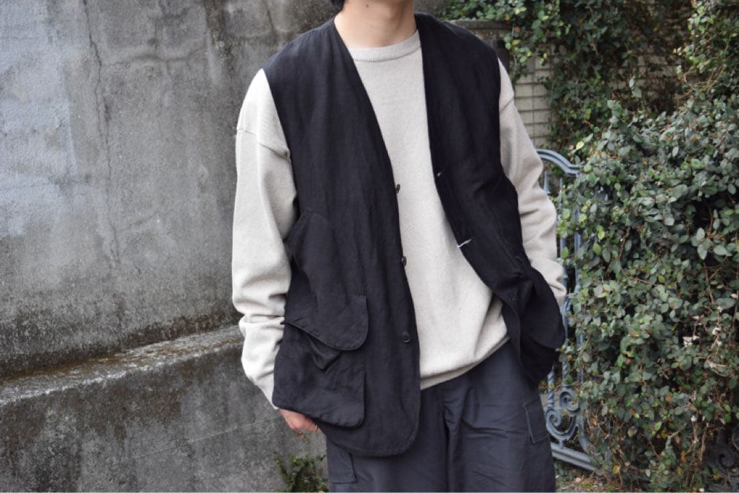 Comoli ヴィスコースリネンハンティングベスト　free size