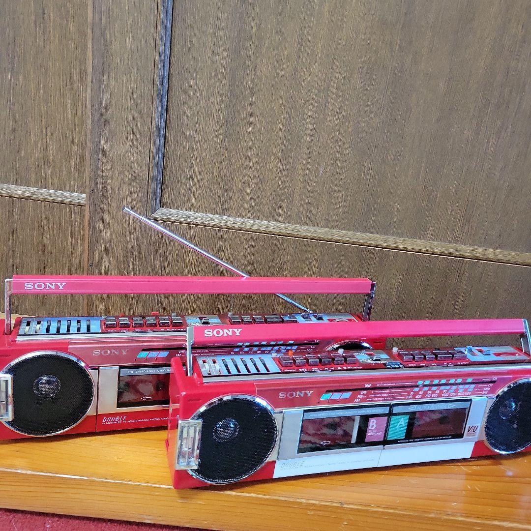 【２台セット】SONY ダブルカセットラジカセ レッドSFS-W90