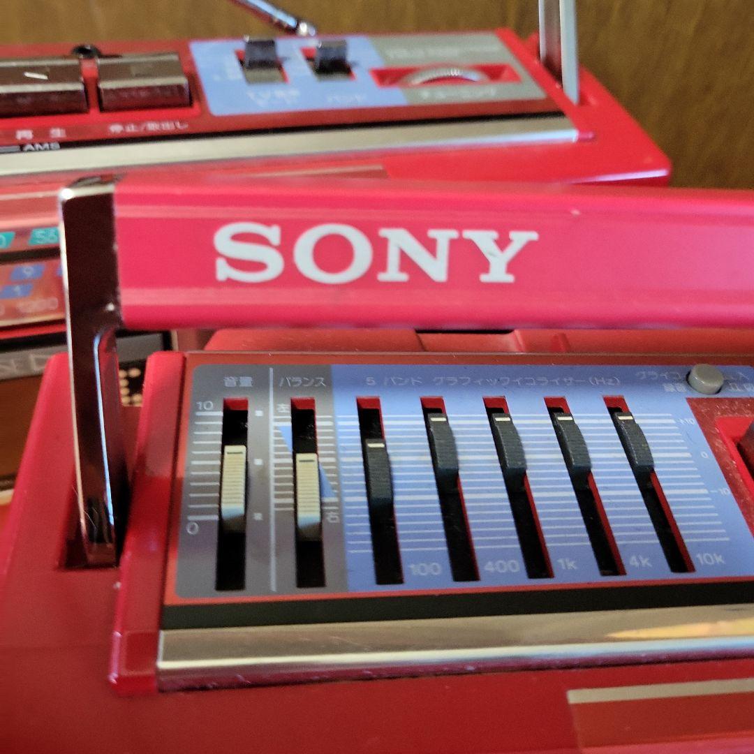 【２台セット】SONY ダブルカセットラジカセ レッドSFS-W90