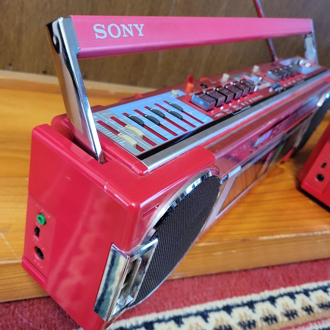 【２台セット】SONY ダブルカセットラジカセ レッドSFS-W90