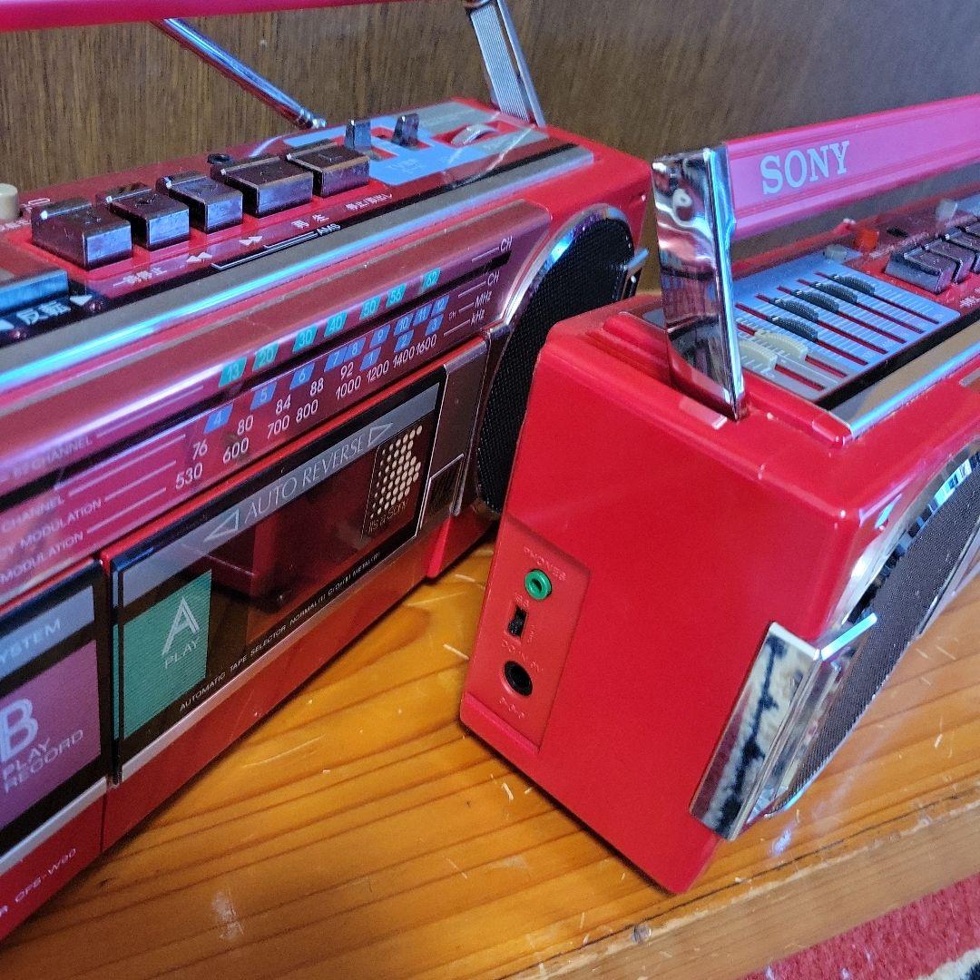 【２台セット】SONY ダブルカセットラジカセ レッドSFS-W90
